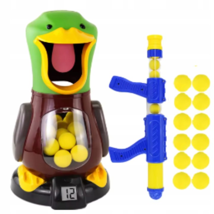 GŁODNA KACZKA XXL STRZELANIE DO CELU LICZNIK LED PISTOLET PREZENT URODZINY