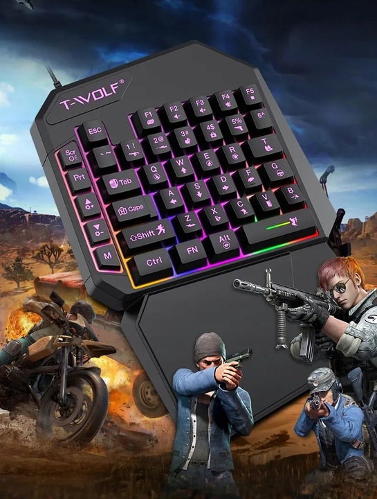 KLAWIATURA DLA GRACZY NA RĘKĘ GAMINGOWA LED KEYPAD