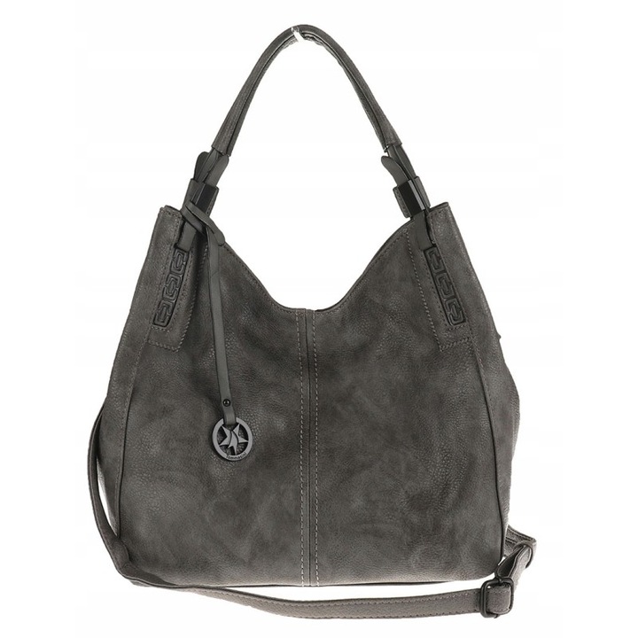 Tommasini Torebka Damska Listonoszka Duża Torba Shopper Worek 2692 Szara