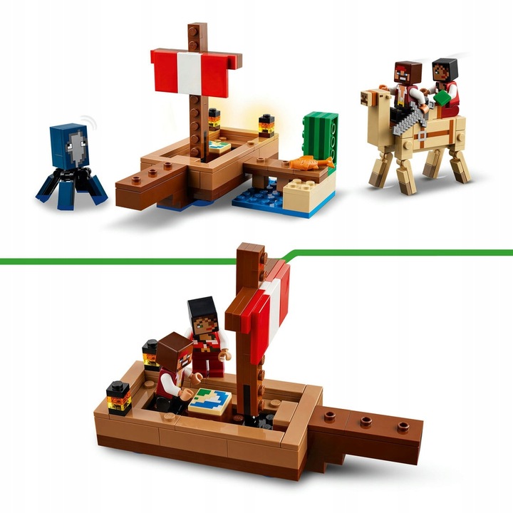 LEGO MINECRAFT 21259 Statek Piracki Figurki Wielbłąd Zestaw Klocki + Torba
