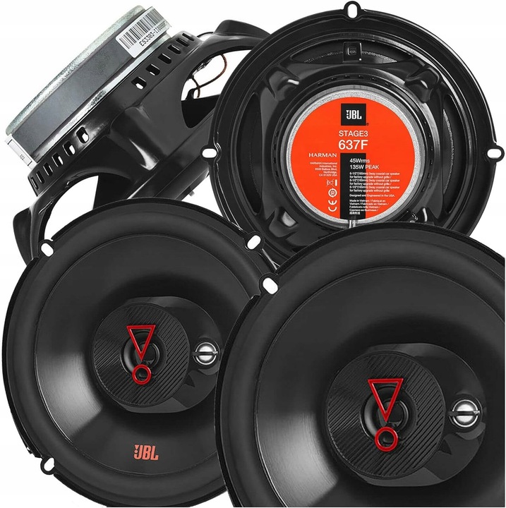 JBL STAGE3 637 MOCNE GŁOŚNIKI SAMOCHODOWE TRÓJDROŻNE 165 mm 16,5 cm