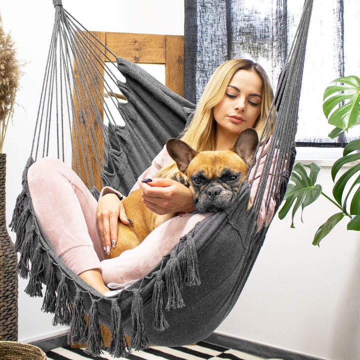 KRZESŁO BRAZYLIJSKIE HAMAKOWE WISZĄCE HUŚTAWKA HAMAK FOTEL PODUSZKI BOHO