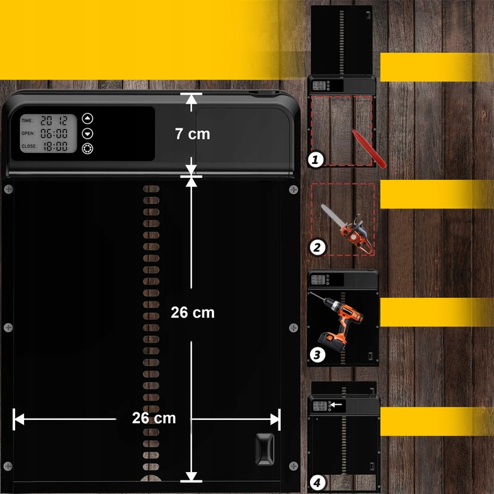 AUTOMATYCZNE DRZWI DO KURNIKA OTWIERANIE DRZWI Z TIMEREM METALOWE CZUJNIK