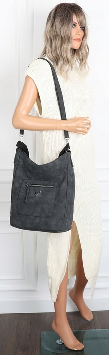 Torebka Damska Listonoszka Worek Shopper na Ramię Miejska YD1067 Czarna