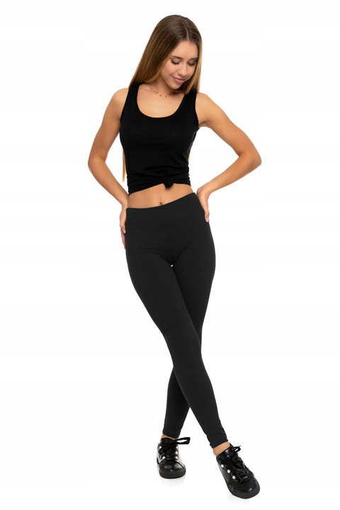 MORAJ Legginsy długie getry damskie kryjące WYSOKI STAN - czarne L/XL