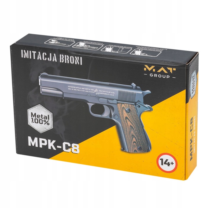 PISTOLET METALOWY NA KULKI COLT ASG IMITACJA BRONI NA KULKI 6MM REPLIKA