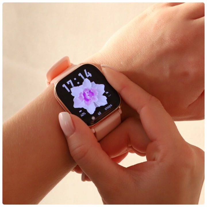 SMARTWATCH DAMSKI POLSKIE MENU ROZMOWY PULS CIŚNIENIE SPORT AMOLED 4 PASKI