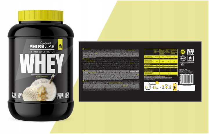 Białko koncentrat serwatkowe WPC 2000 g Instant Whey BIAŁA CZEKOLADA hiro