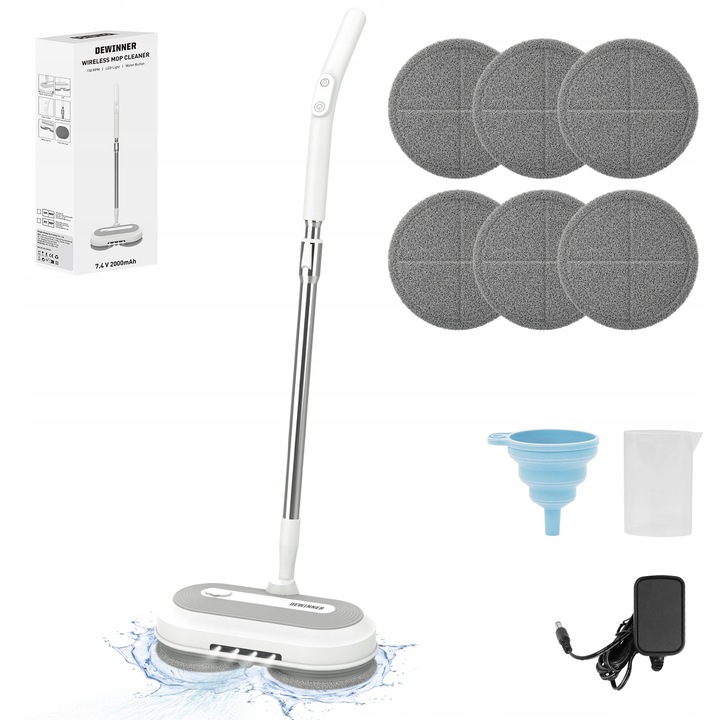 Akumulatorowy mop elektryczny 450ml Zestaw mopów obrotowych Myjka do okien