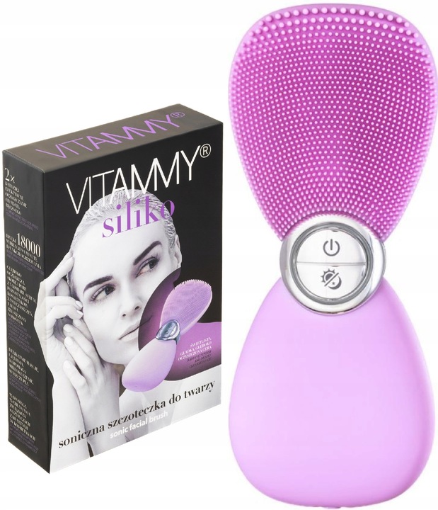 SONICZNA SZCZOTECZKA DO TWARZY PODGRZEWANA MASAŻER 2PROGRAMY VITAMMY SILIKO