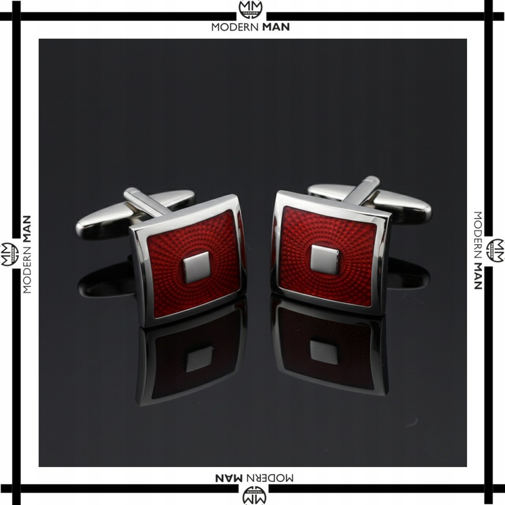 SPINKI DO MANKIETÓW MĘSKIE CZERWONE IDEALNY PREZENT DLA NIEGO