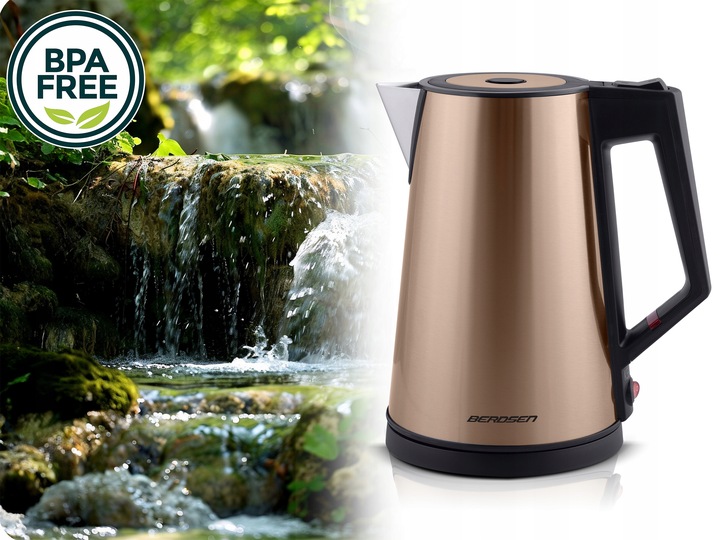CZAJNIK ELEKTRYCZNY BEZPRZEWODOWY MODNY 1,7L BERDSEN 2200W