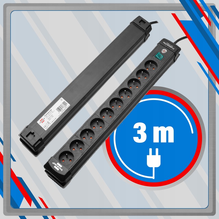 LISTWA ZASILAJĄCA PRZEDŁUŻACZ Z WYŁĄCZNIKIEM 10G 3M BRENNENSTUHL