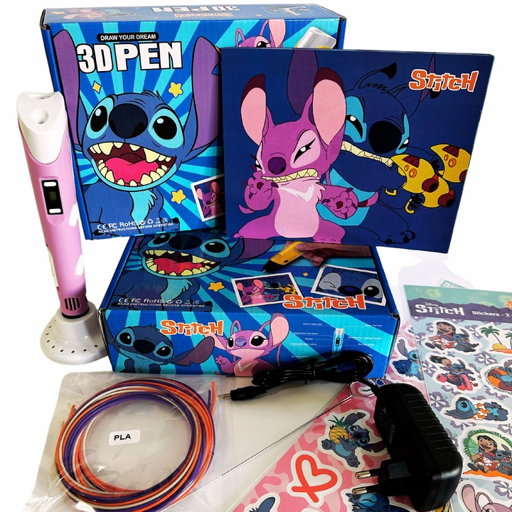 DŁUGOPIS 3D LILO I STICH ZESTAW PREZENT WKŁADY PEN DRUKARKA SZABLONY STITCH