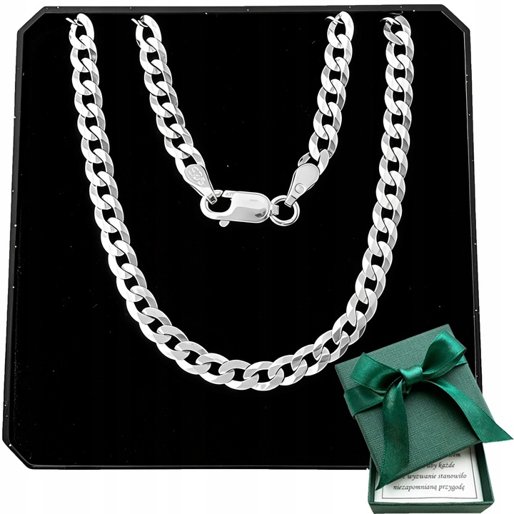 Łańcuszek męski srebrny pancerka 4 mm 55 cm srebro 925 dedykacja na prezent