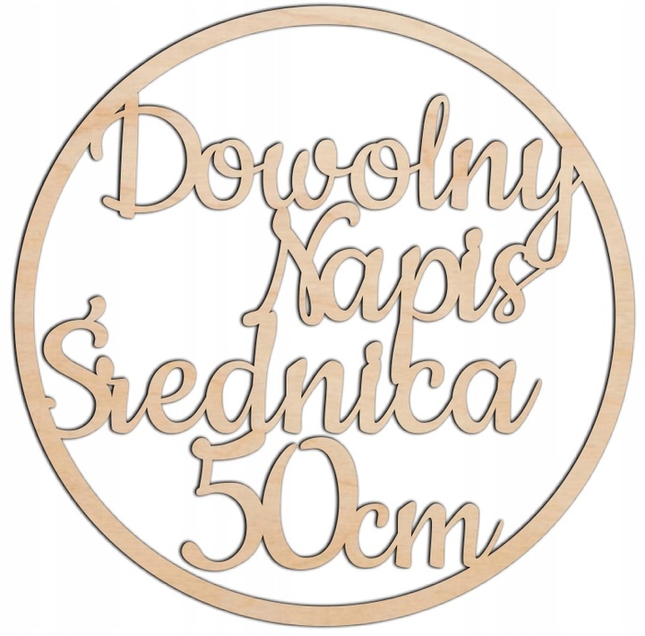 TWÓJ NAPIS w kole obręczy I KOMUNIA ŚWIĘTA CHRZEST ROCZEK URODZINY ŚLUB 50