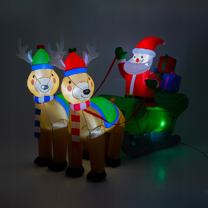 Mikołaj nadmuchiwany Dekoracja Świąteczna Sanie Renifer dmuchaniec JUMIhome