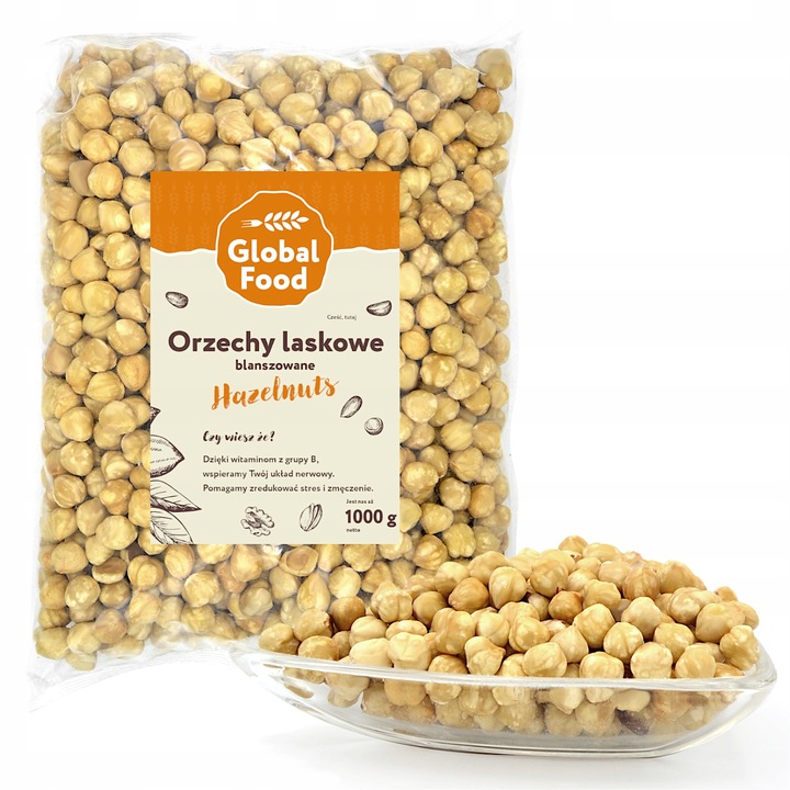 ORZECHY LASKOWE BLANSZOWANE PRAŻONE 1kg (1000g)