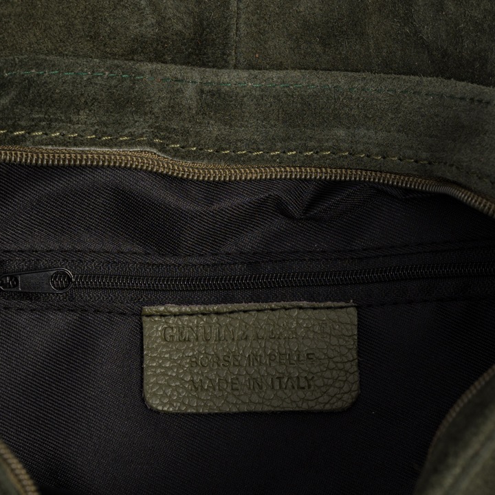 Torebka damska skórzana zamszowa listonoszka włoska B5 pojemna raportówka