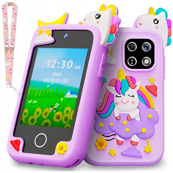 TELEFON DLA DZIECI SMARTFON ZABAWKOWY KAMERA LATARKA GRY POLSKIE MENU SMYCZ