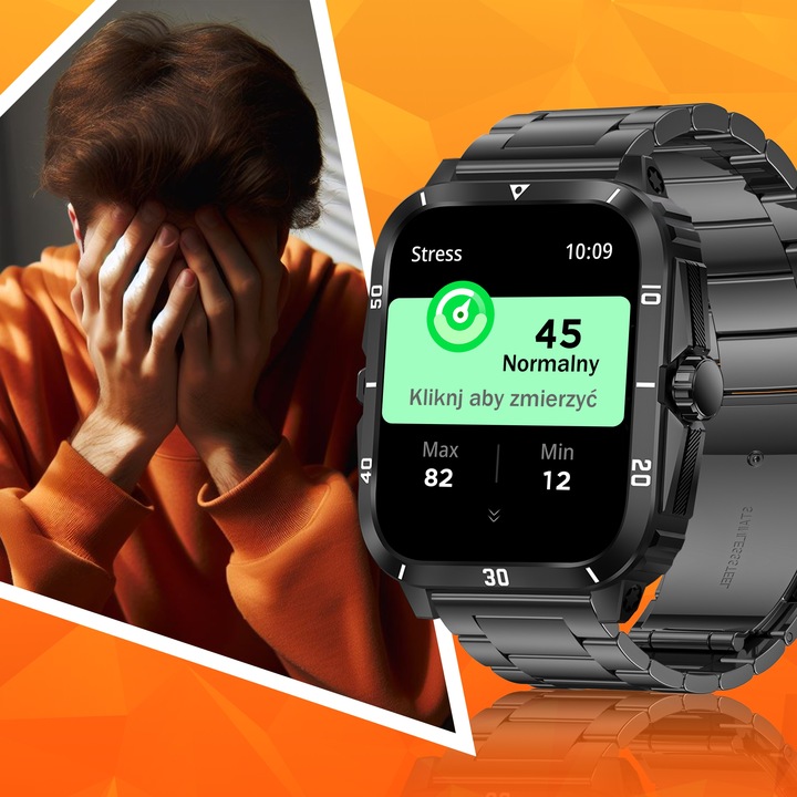 Smartwatch Zegarek Męski Wodooporny PL Menu Rozmowy Smart Watch 3 Paski