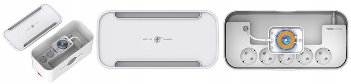 Ładowarka Listwa Zasilacz Organizer Kabli USB QI