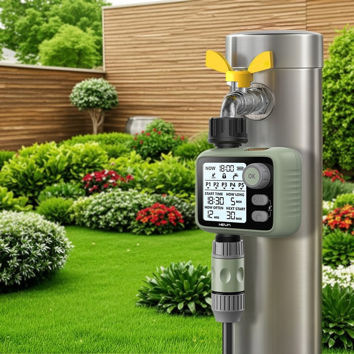 Elektroniczny sterownik nawadniania HEVA programator do wody z filtrem 8bar