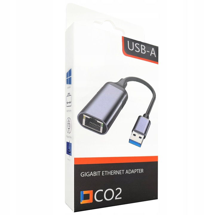 PRZEJŚCIÓWKA USB ETHERNET ADAPTER KARTA SIECIOWA LAN GIGABIT RJ45 1000MBPS