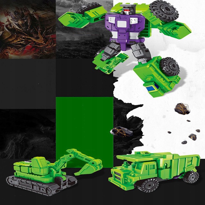 SAMOCHOD ROBOT AUTO ZABAWKA 6w1 TRANSFORMOWALNE FIGURKI POJAZD INŻYNIERYJNY