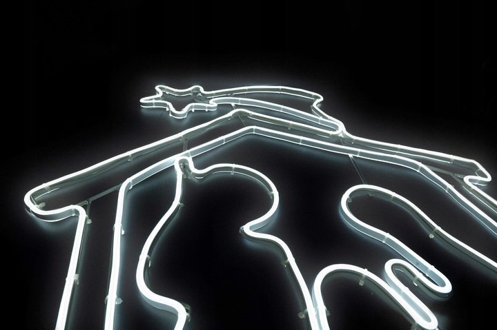 Lampki Zewnętrzne Dekoracja Ozdoba LED Neon Biały Świąteczne Stajenka IP44