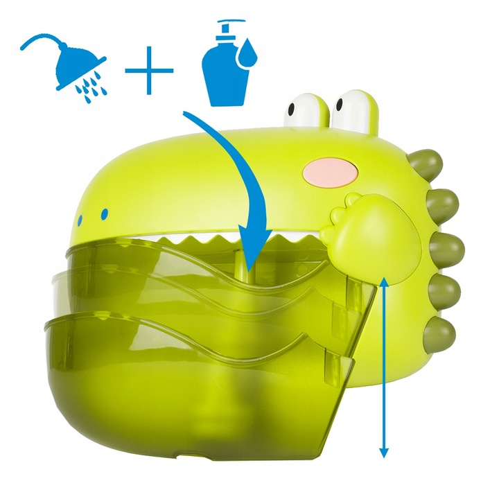 BĄBELKOWY DINOZAUR DINO DO KĄPIELI MASZYNKA DO ROBIENIA PIANY W WANNIE GRA