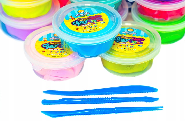 2x Magiczna Plastelina PIANKOLINA MASA POLIMEROWA 24SZT +WALIZKA +AKCESORIA