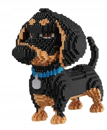 Klocki Konstrukcyjne Rasy Psów psy jamnik 2100 elementów prezent urodzinowy