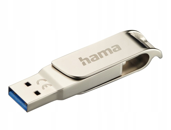 SZYBKI MARKOWY PENDRIVE Z USB-C OTG I USB-A 128GB HAMA OBROTOWA ZATYCZKA