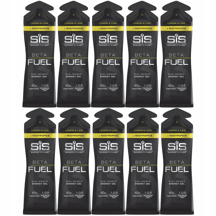 SIS ŻEL ENERGETYCZNY 10x60ml NOOTROPICS+ Caffeine ENERGY GEL | Lemon&Lime