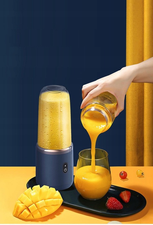 BLENDER KIELICHOWY PRZENOŚNY BEZPRZEWODOWY KEMPING 400ML 2 KUBKI