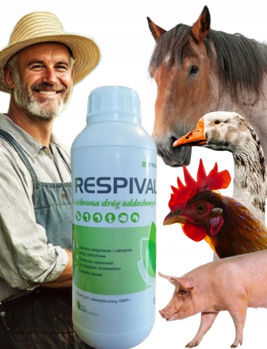 RESPIVAL ochrona dróg oddechowych drób trzoda wysokie stężenie amoniaku 1l