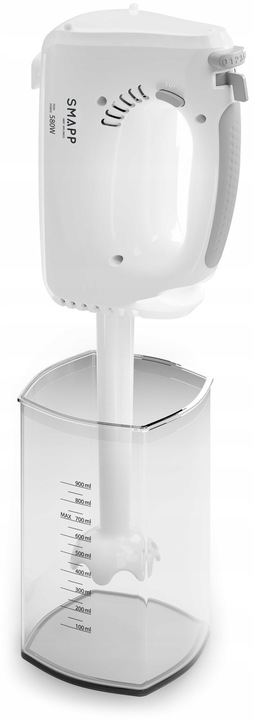 SMAPP MIKSER Z NASADKĄ I KUBKIEM BIAŁY 550W 451.5W
