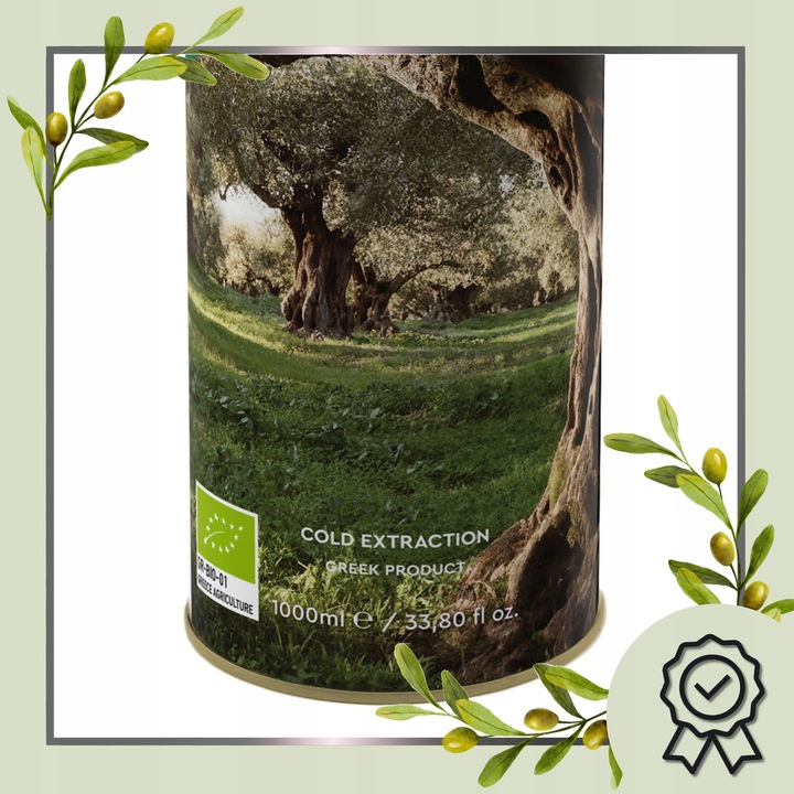Oliwa z oliwek BIO extra virgin GRECKA 1 litr TŁOCZONA NA ZIMNO Aristeon