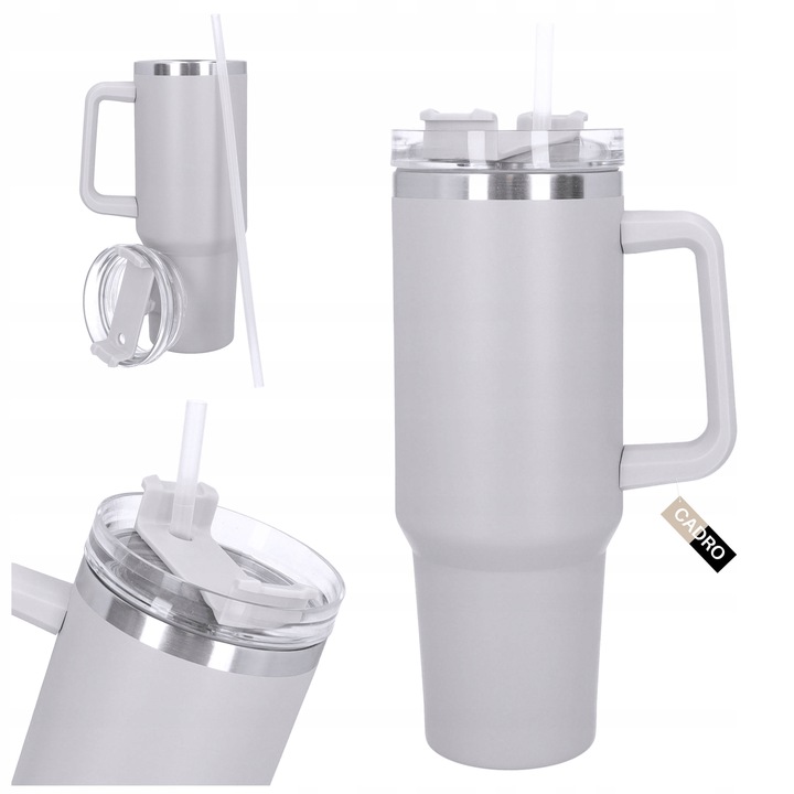 Kubek termiczny ze słomką próżniowy na kawę herbatę napoje zimne duży 1,2l