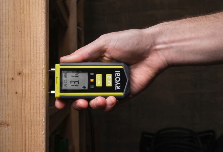 RYOBI MIERNIK POMIARU WILGOTNOŚCI WILGOTNOŚCIOMIERZ DREWNA BETONU RBPINMM1