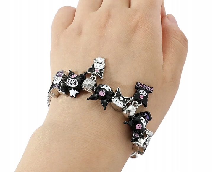 Bransoletka Modułowa Kotek Hello Kitty Kuromi Zawieszka Charms Cześć Kotku