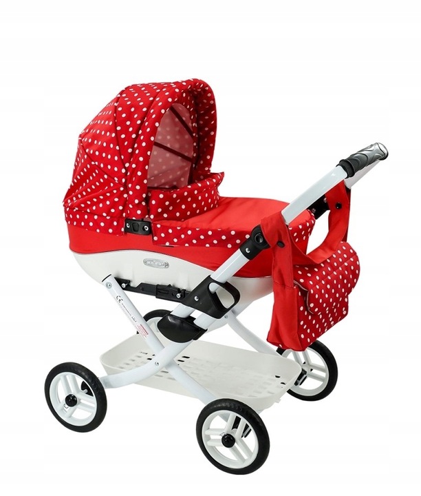 Solidny Wózek dla lalki, lalkowy głęboki Adbor LILY lc-12+ Torebka + Koszyk