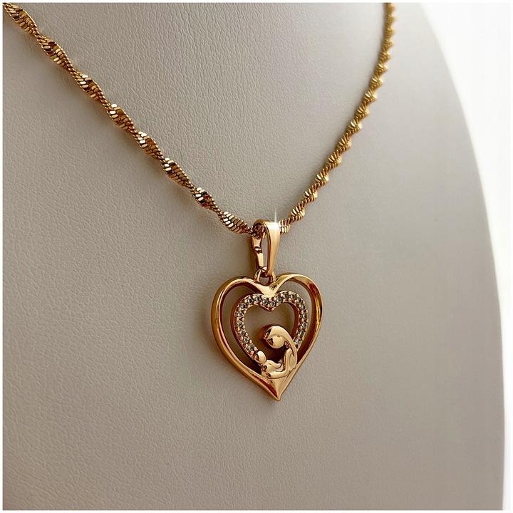 ZŁOTY ŁAŃCUSZEK Z MEDALIKIEM PAMIĄTKA I KOMUNII ŚWIĘTEJ + GRAWER + GRATISY