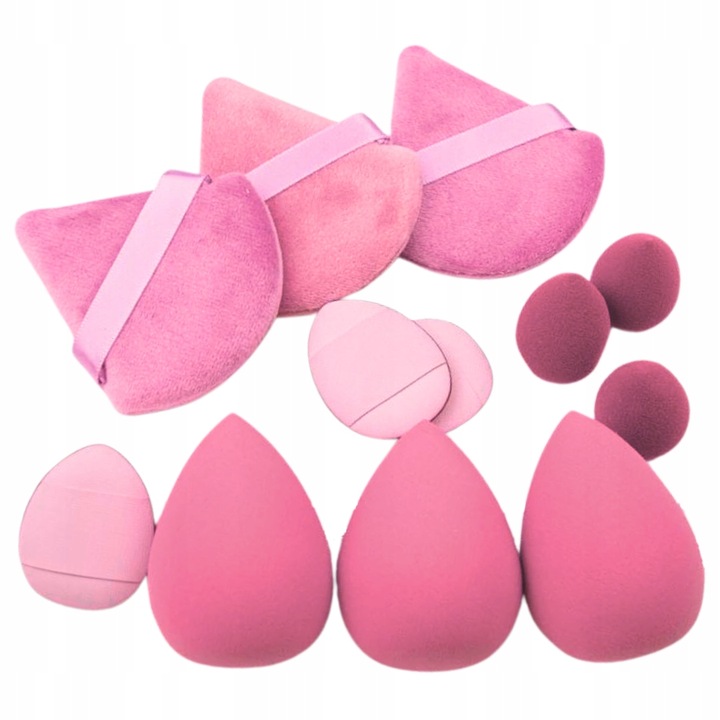Gąbki Gąbka Do Makijażu Zestaw Make-up Puszek Trójkąt Gąbeczka Blender 12el