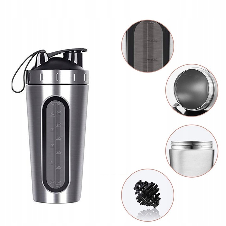SHAKER 700ml BIDON BIAŁKO SZEJKER DO ODŻYWEK