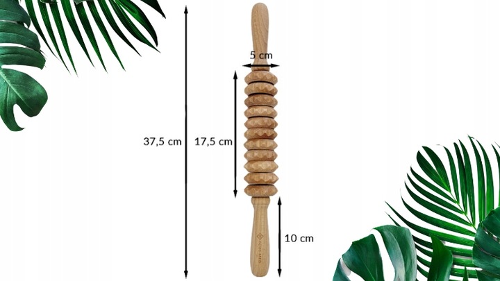 MASAŻER ELASTYCZNY DREWNIANY WAŁEK NA CELLULIT PL