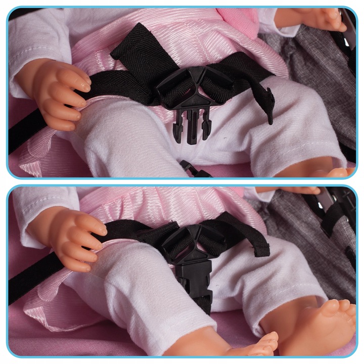 WÓZEK DLA LALEK GŁĘBOKI SPACERÓWKA TORBA GONDOLA SKŁADANY REGULACJA RĄCZKI