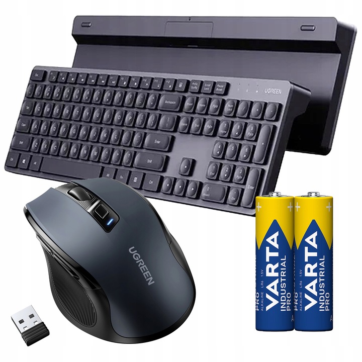 UGREEN MYSZKA BEZPRZEWODOWA 2.4GHZ 4000 DPI + KLAWIATURA + 2x BATERIA