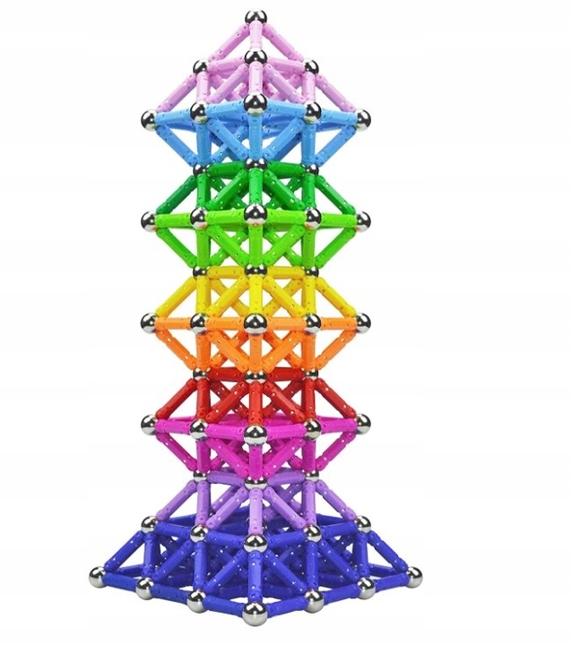 KLOCKI MAGNETYCZNE KONSTRUKCYJNE EDUKACYJNE KULKI ZESTAW 250 SZT DLA DZIECI